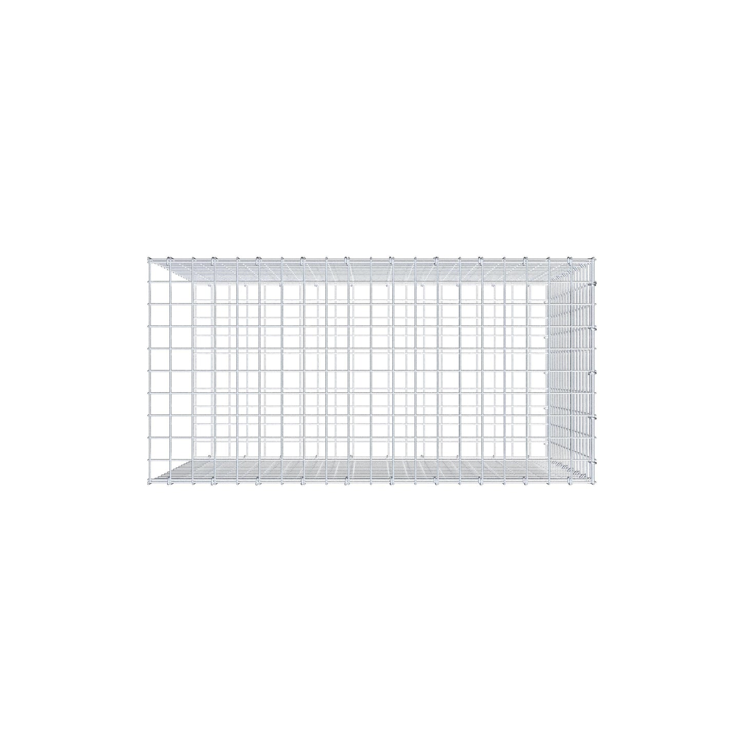 Monteret gabion type 2 100 cm x 80 cm x 50 cm (L x H x D), maskestørrelse 5 cm x 5 cm, C-ring