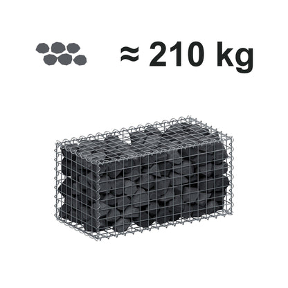 Gabion 80 cm x 40 cm x 40 cm (L x H x P), mailles 5 cm x 5 cm, spirale