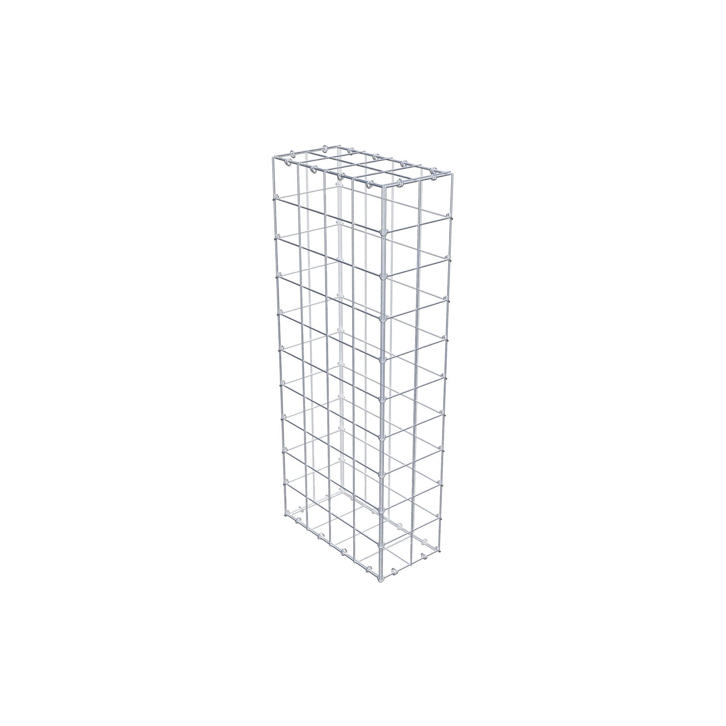 Gabbione 100 cm x 40 cm x 20 cm (L x H x P), maglia 10 cm x 10 cm, anello a C