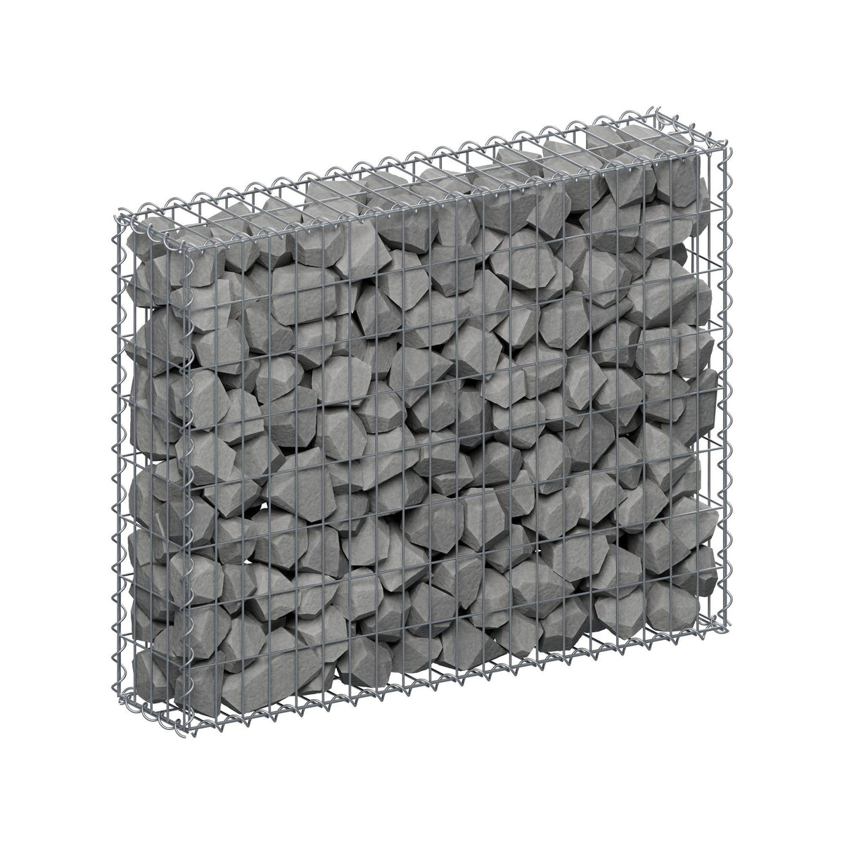 Gabion 100 cm x 80 cm x 20 cm (L x H x P), mailles 5 cm x 10 cm, spirale