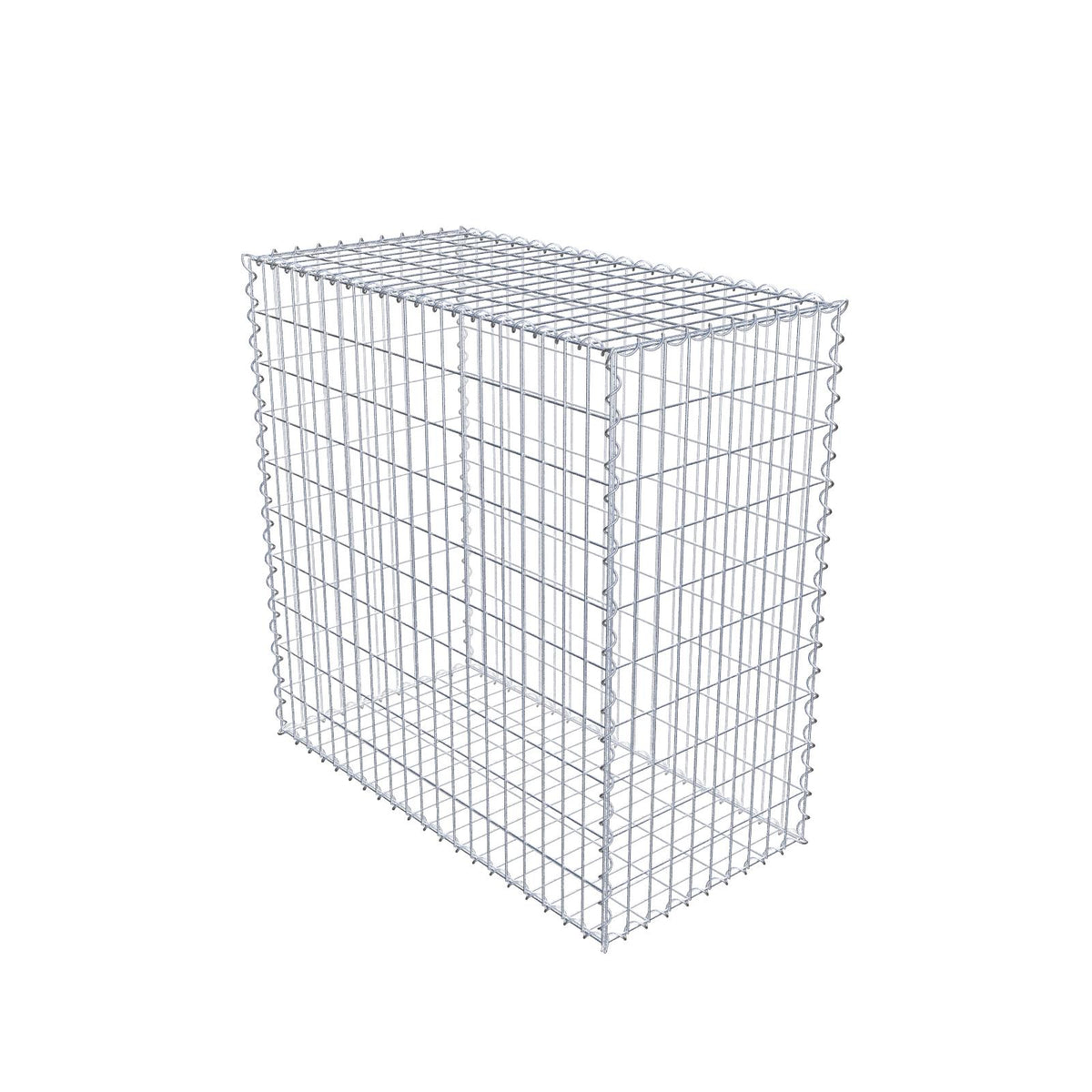 Gabion 100 cm x 100 cm x 50 cm (L x H x D), maskestørrelse 5 cm x 10 cm, spiral