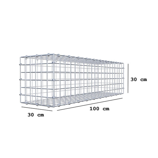 Gabion 100 cm x 30 cm x 30 cm (L x H x D), mesh size 5 x 5 cm, spiral ring