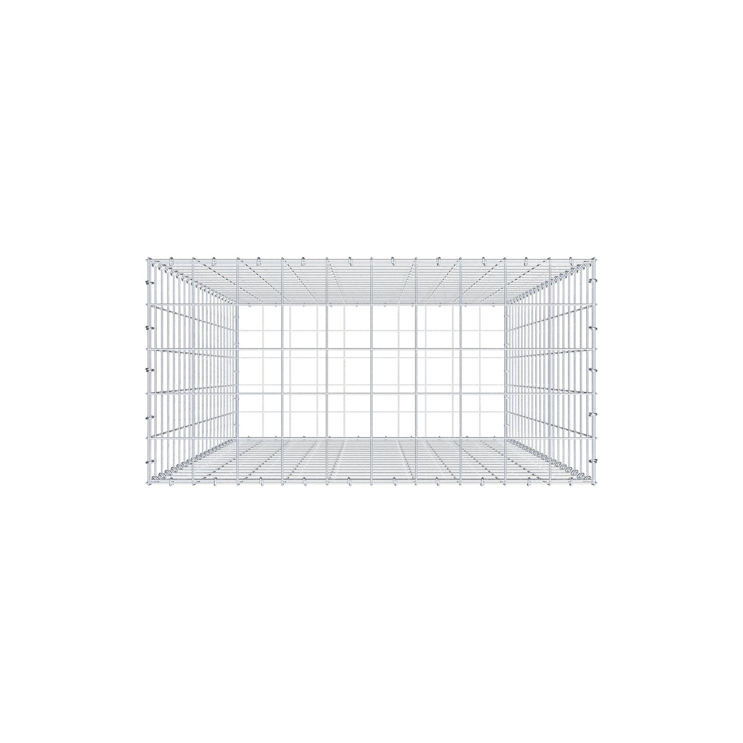 Gabbione 200 cm x 100 cm x 50 cm (L x H x P), maglia 10 cm x 10 cm, anello a C