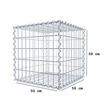 Gabione 50 cm x 50 cm x 50 cm (L x H x T), Maschenweite 5 cm x 10 cm, Spirale