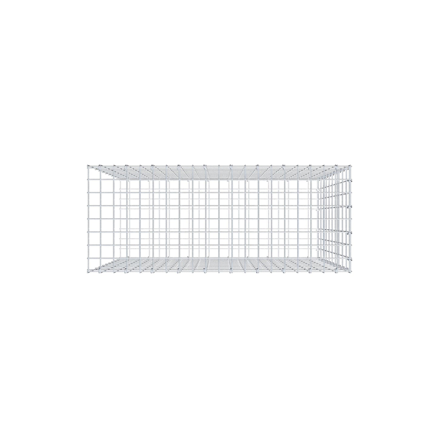 Fourche rapportée type 2 100 cm x 100 cm x 40 cm, mailles 5 cm x 10 cm, anneau en C