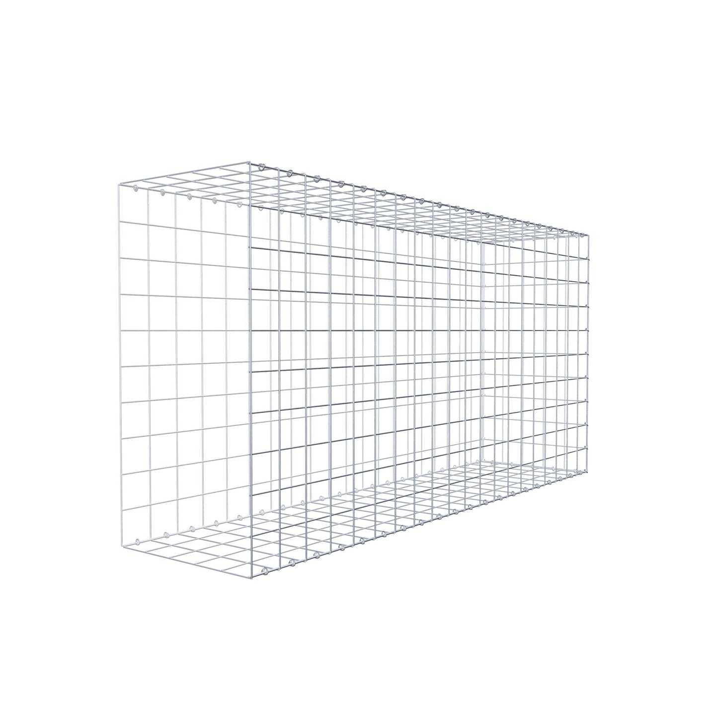 Monteret gabion type 2 200 cm x 100 cm x 50 cm (L x H x D), maskestørrelse 10 cm x 10 cm, C-ring