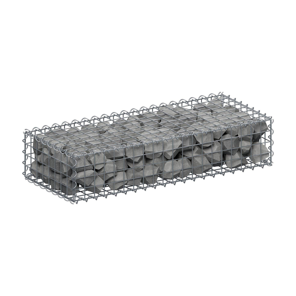 Gabion 100 cm x 20 cm x 40 cm (L x H x D), maskestørrelse 5 cm x 5 cm, spiral