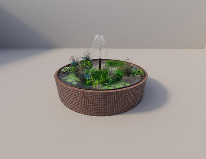 Gabion-hævedam rund, ydre diameter 352 cm, højde 80 cm, maskestørrelse 5 x 5 cm, vægtykkelse 15 cm