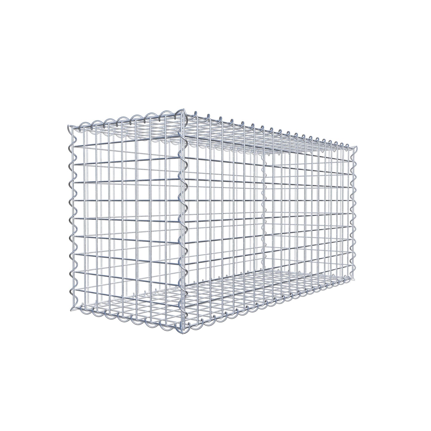 Gabione 100 cm x 50 cm x 40 cm (L x H x T), Maschenweite 5 cm x 5 cm, Spirale, Drahtstärke 4,5 mm