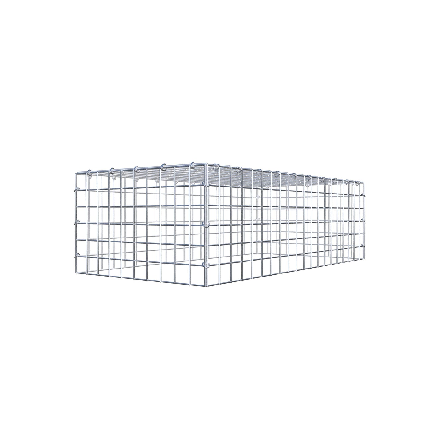 Monteret gabion type 3 100 cm x 30 cm x 50 cm (L x H x D), maskestørrelse 5 cm x 5 cm, C-ring
