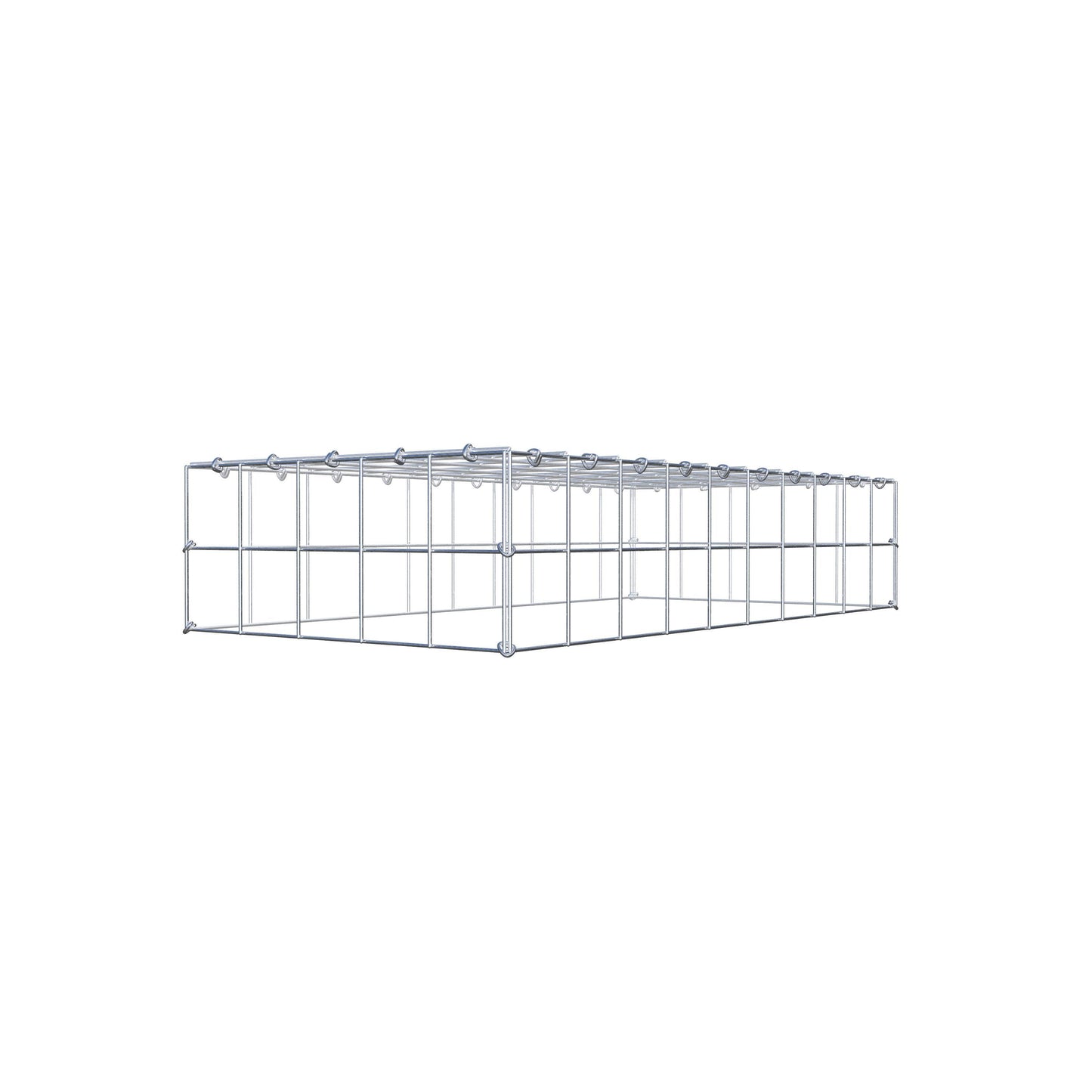 Monteret gabion type 3 100 cm x 20 cm x 50 cm (L x H x D), maskestørrelse 10 cm x 10 cm, C-ring