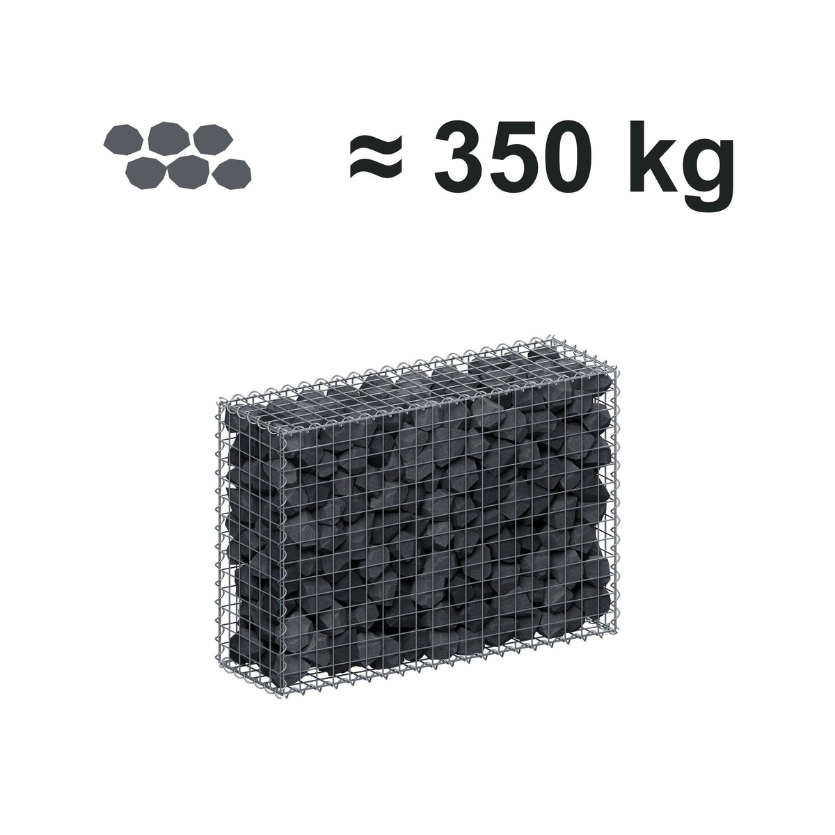 Gabion 100 cm x 70 cm x 30 cm (L x H x D), maskestørrelse 5 cm x 5 cm, spiral