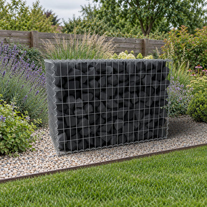 Schanskorf 100 cm x 70 cm x 50 cm (L x H x D), maaswijdte 5 cm x 10 cm, spiraalvormig