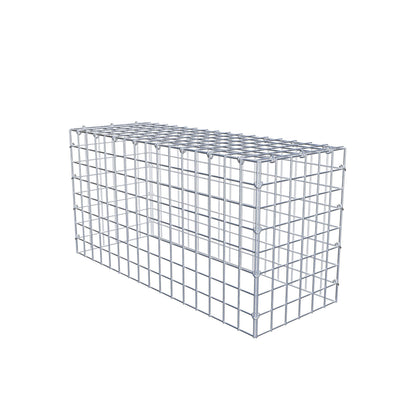 Mounted gabion type 3 80 cm x 40 cm x 30 cm (L x H x D), mesh size 5 cm x 5 cm, C-ring
