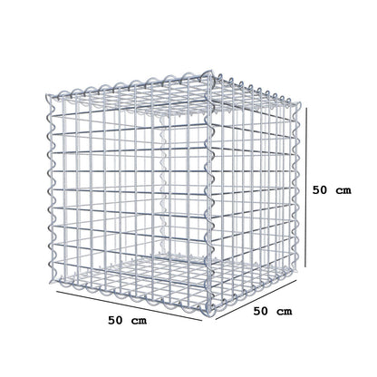 Gabione 50 cm x 50 cm x 50 cm (L x H x T), Maschenweite 5 cm x 5 cm, Spirale
