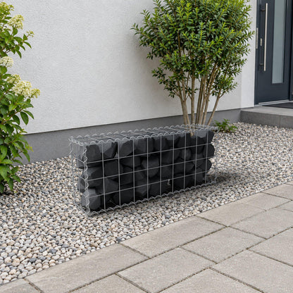 Gabione 100 cm x 40 cm x 20 cm (L x H x T), Maschenweite 10 cm x 10 cm, Spirale