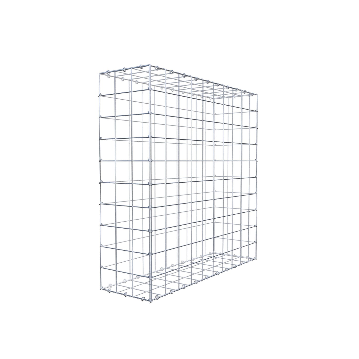 Gabbione 100 cm x 100 cm x 30 cm (L x H x P), maglia 10 cm x 10 cm, anello a C