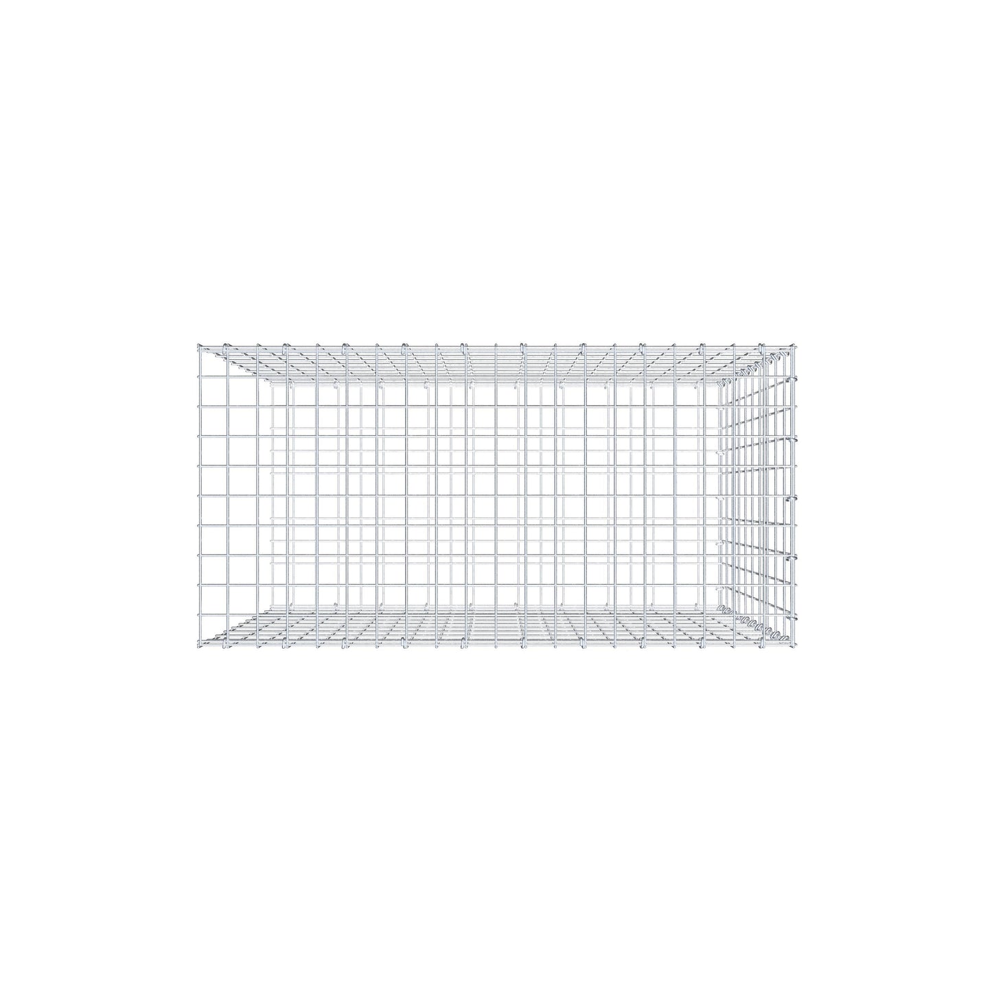 Fourche rapportée type 2 100 cm x 100 cm x 50 cm, mailles 5 cm x 10 cm, anneau en C