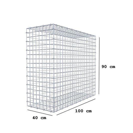 Gabbione 100 cm x 90 cm x 40 cm (L x H x P), maglia 5 x 5 cm, anello a spirale