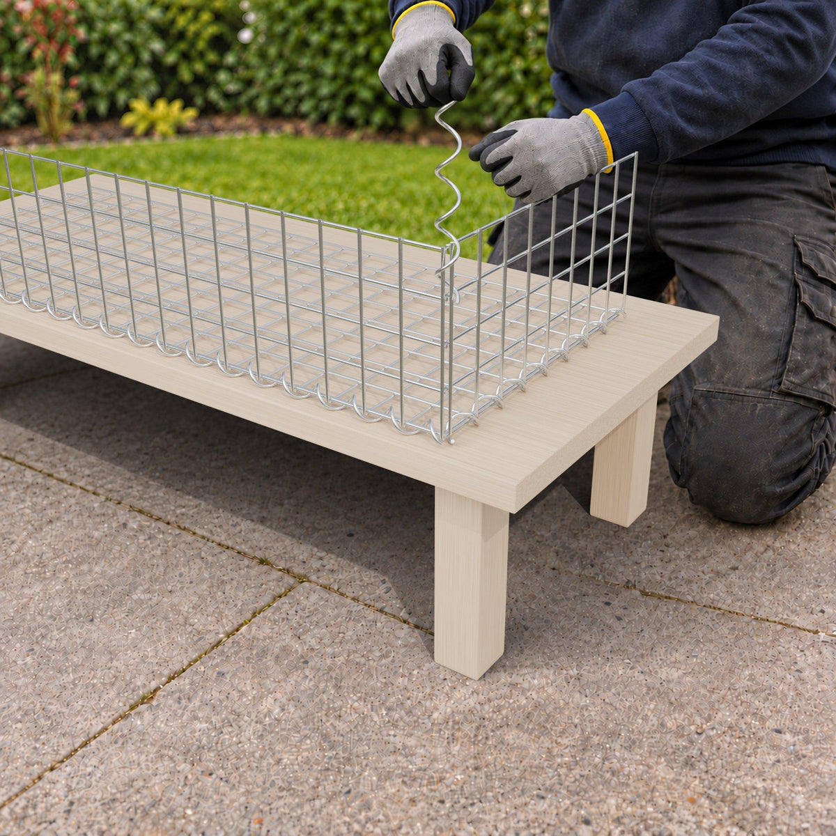 Gabion 100 cm x 20 cm x 40 cm (L x H x D), maskestørrelse 5 cm x 5 cm, spiral