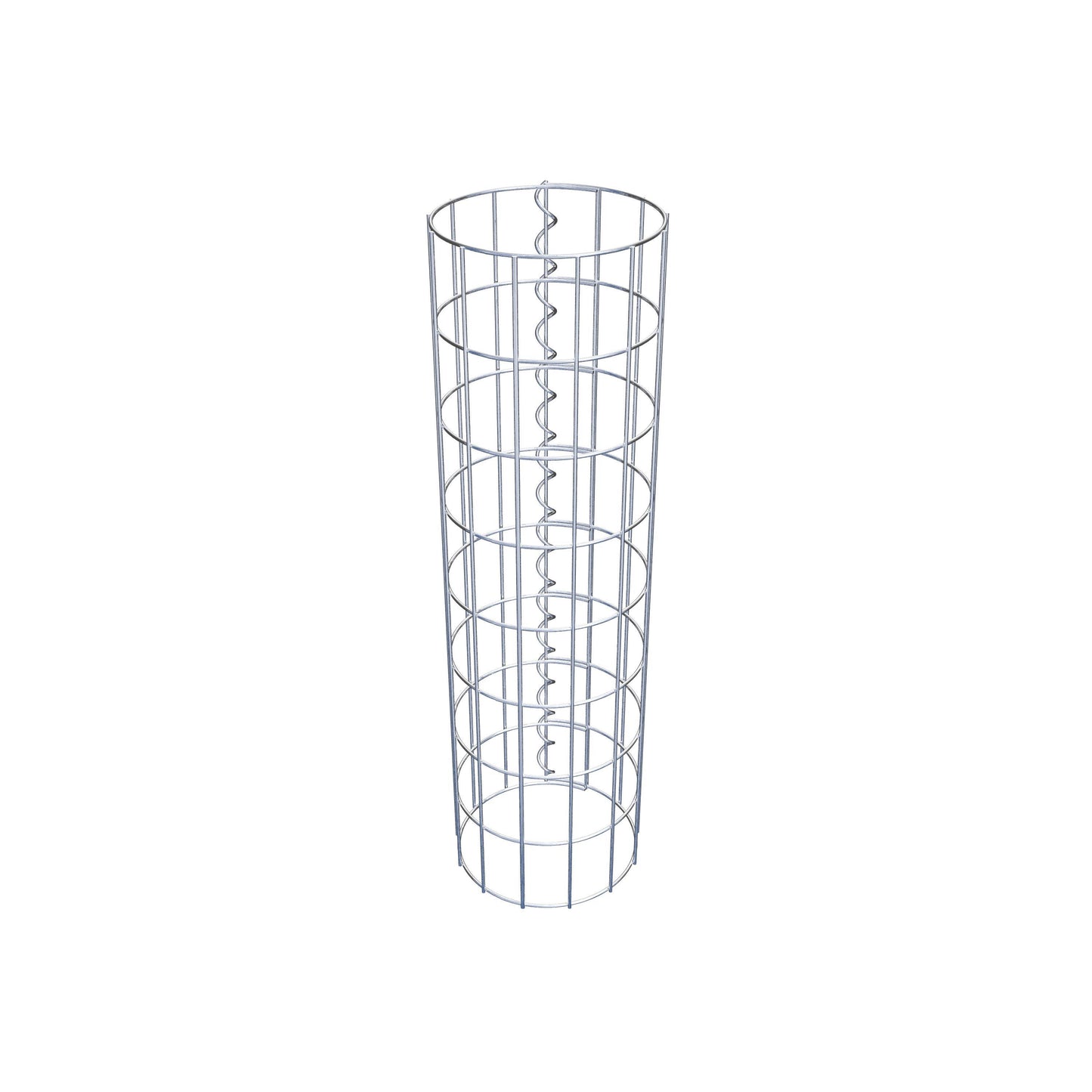 Gabion column around 22 cm diameter, 80 cm height, mesh size 5 cm x 10 cm