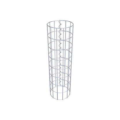 Gabion column around 22 cm diameter, 80 cm height, mesh size 5 cm x 10 cm