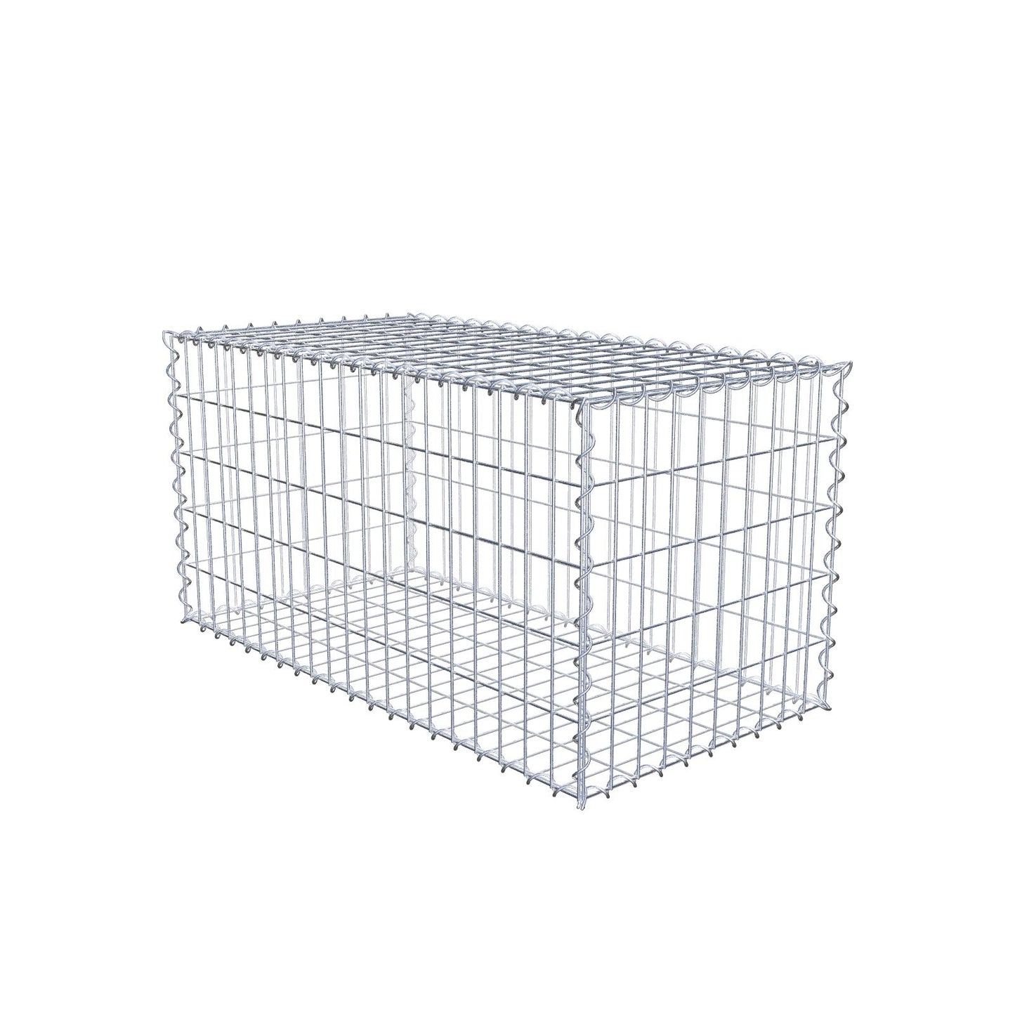 Sats med 2 gabioner 100 cm x 50 cm x 50 cm (L x H x D), maskstorlek 5 x 10 cm, spiral