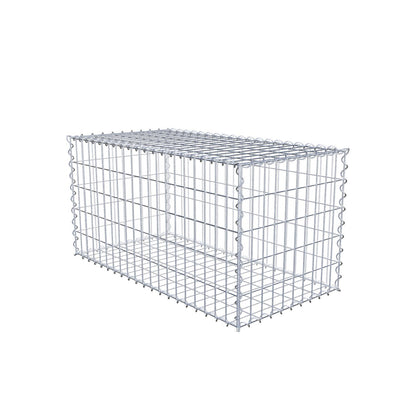 Sats med 2 gabioner 100 cm x 50 cm x 50 cm (L x H x D), maskstorlek 5 x 10 cm, spiral