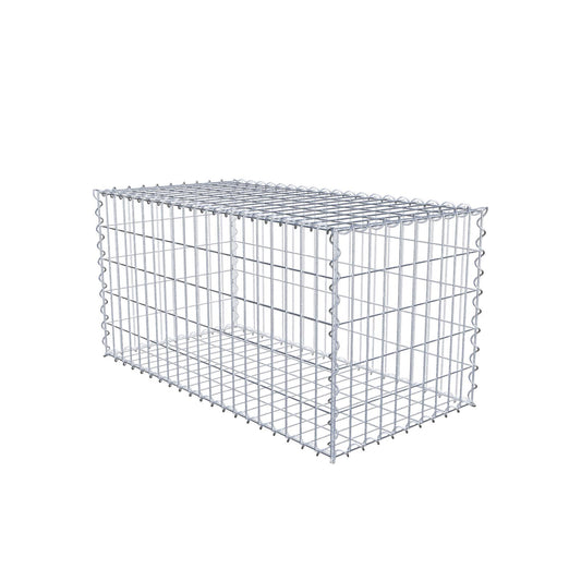 Sats med 2 gabioner 100 cm x 50 cm x 50 cm (L x H x D), maskstorlek 5 x 10 cm, spiral