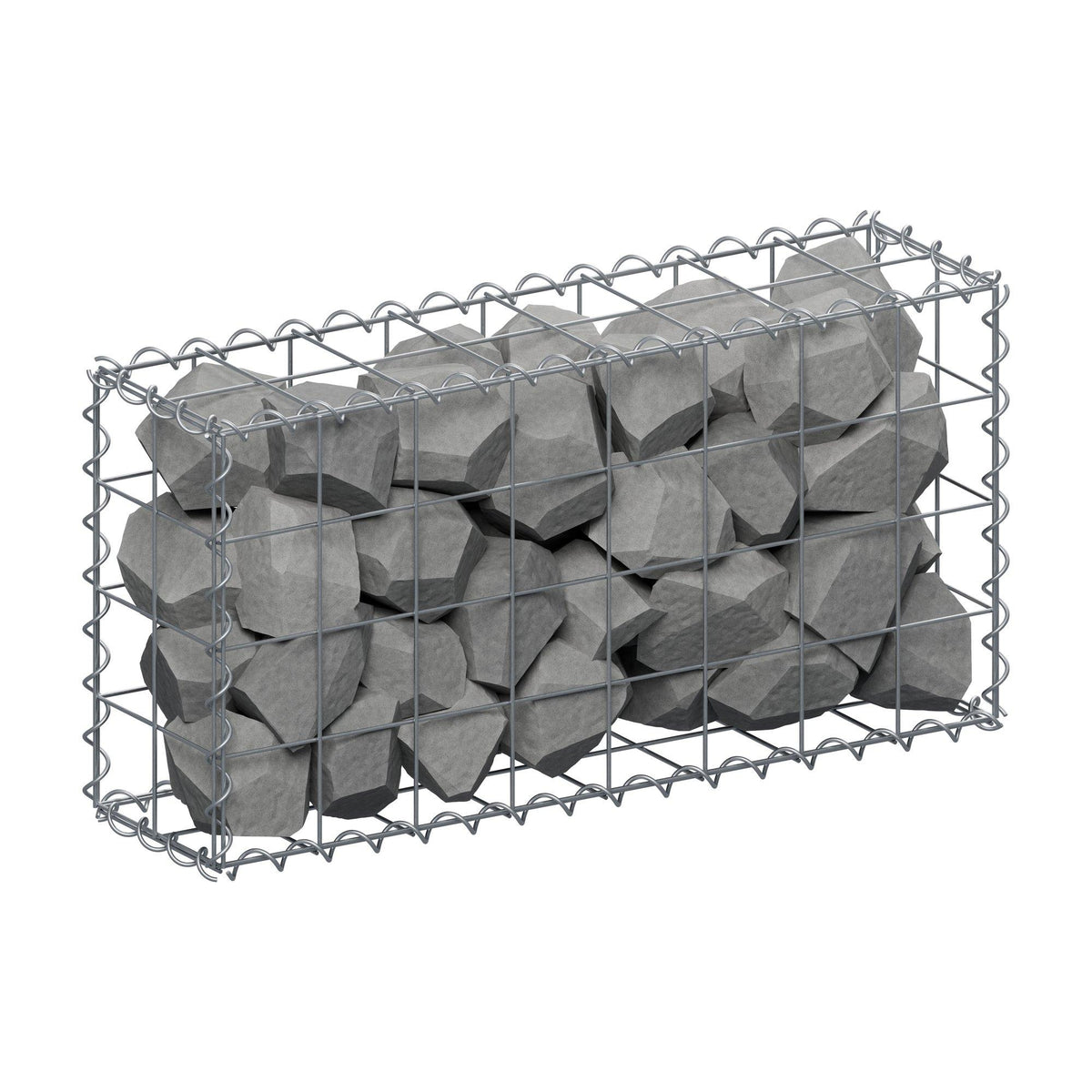 Gabion 80 cm x 40 cm x 20 cm (L x H x D), maskstorlek 10 cm x 10 cm, spiral