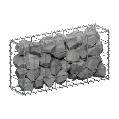 Gabion 80 cm x 40 cm x 20 cm (L x H x D), maskstorlek 10 cm x 10 cm, spiral