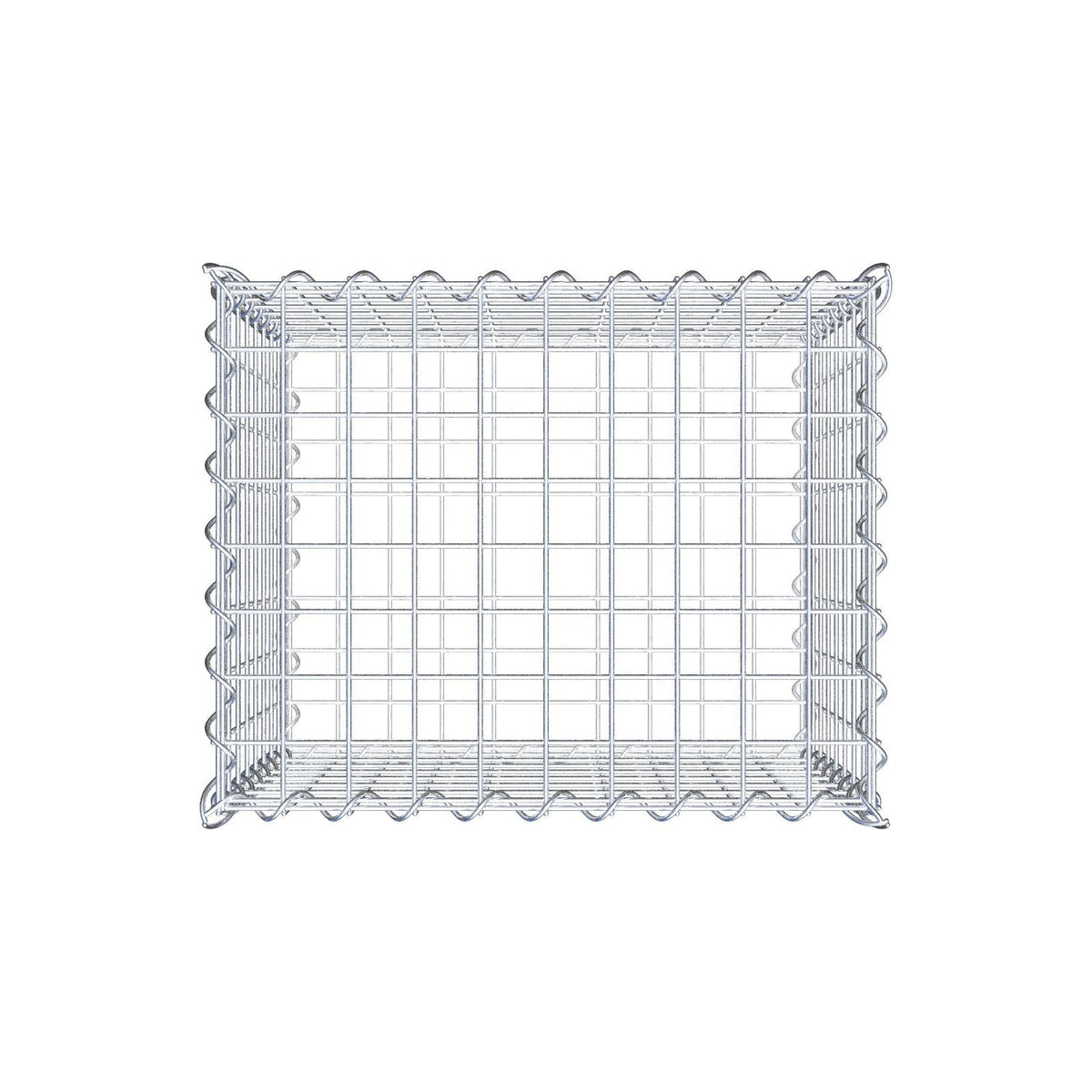 Schanskorf 50 cm x 40 cm x 40 cm (L x H x D), maaswijdte 5 cm x 5 cm, spiraalvormig