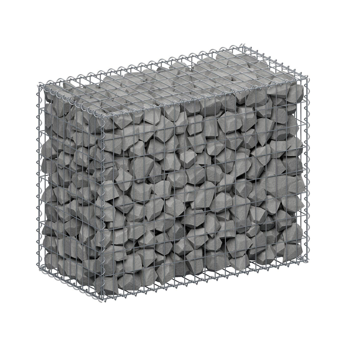 Gabion 100 cm x 80 cm x 50 cm (L x H x D), maskestørrelse 5 cm x 10 cm, spiral