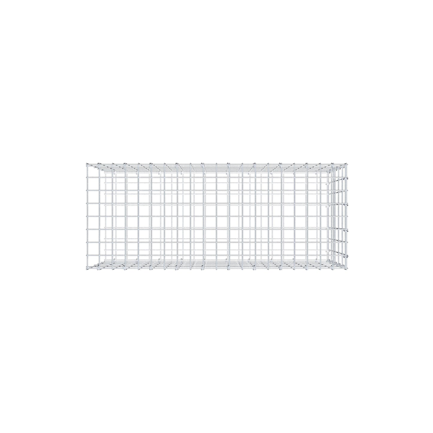 Monteret gabion type 2 100 cm x 50 cm x 40 cm, maskestørrelse 5 cm x 10 cm, C-ring