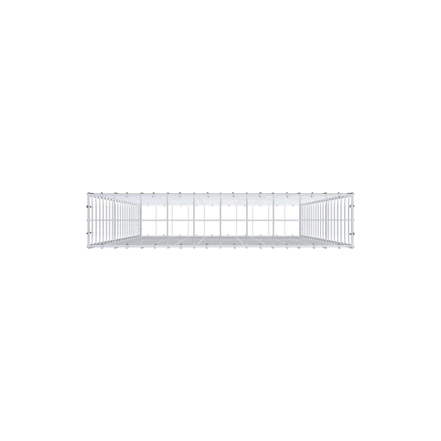 Gabion 200 cm x 100 cm x 20 cm (L x H x P), maille 10 cm x 10 cm, anneau en C