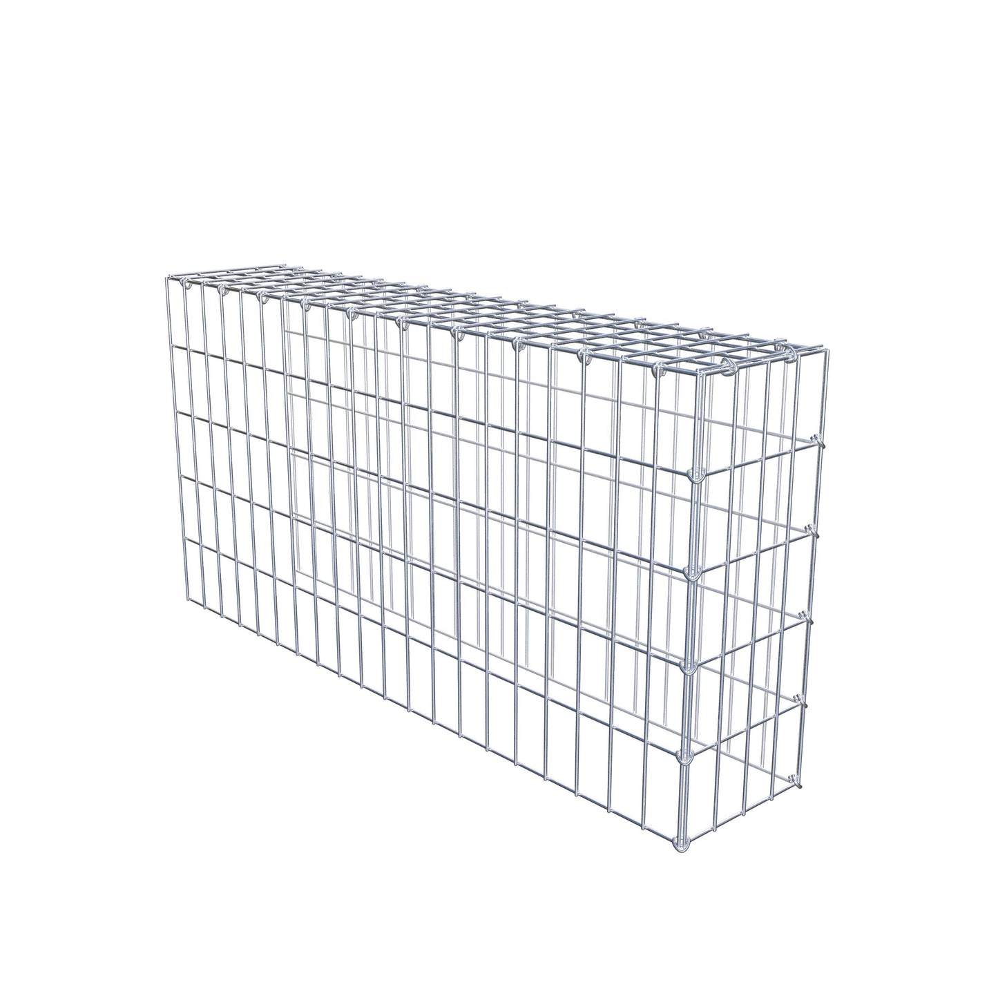 Gavión complementario de tipo 4 100 cm x 50 cm x 20 cm (largo x alto x fondo), malla 5 cm x 10 cm, anillo en C