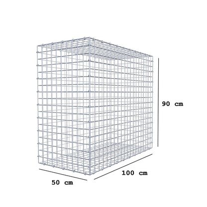 Gabion 100 cm x 90 cm x 50 cm (L x H x D), mesh size 5 x 5 cm, spiral ring