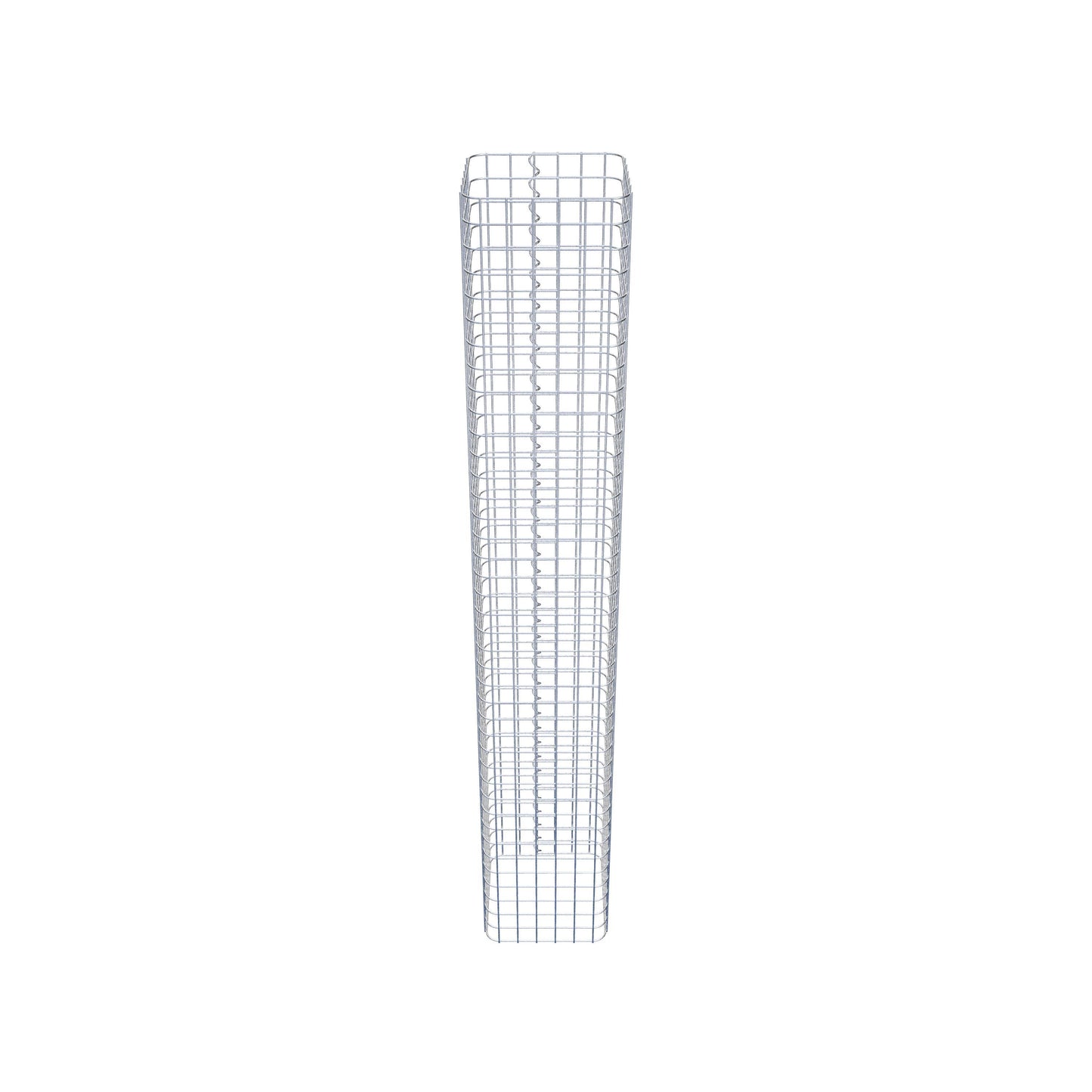 Rektangulär varmförzinkad gabionpelare, 32 cm x 32 cm, 200 cm hög, MW 5 cm x 5 cm