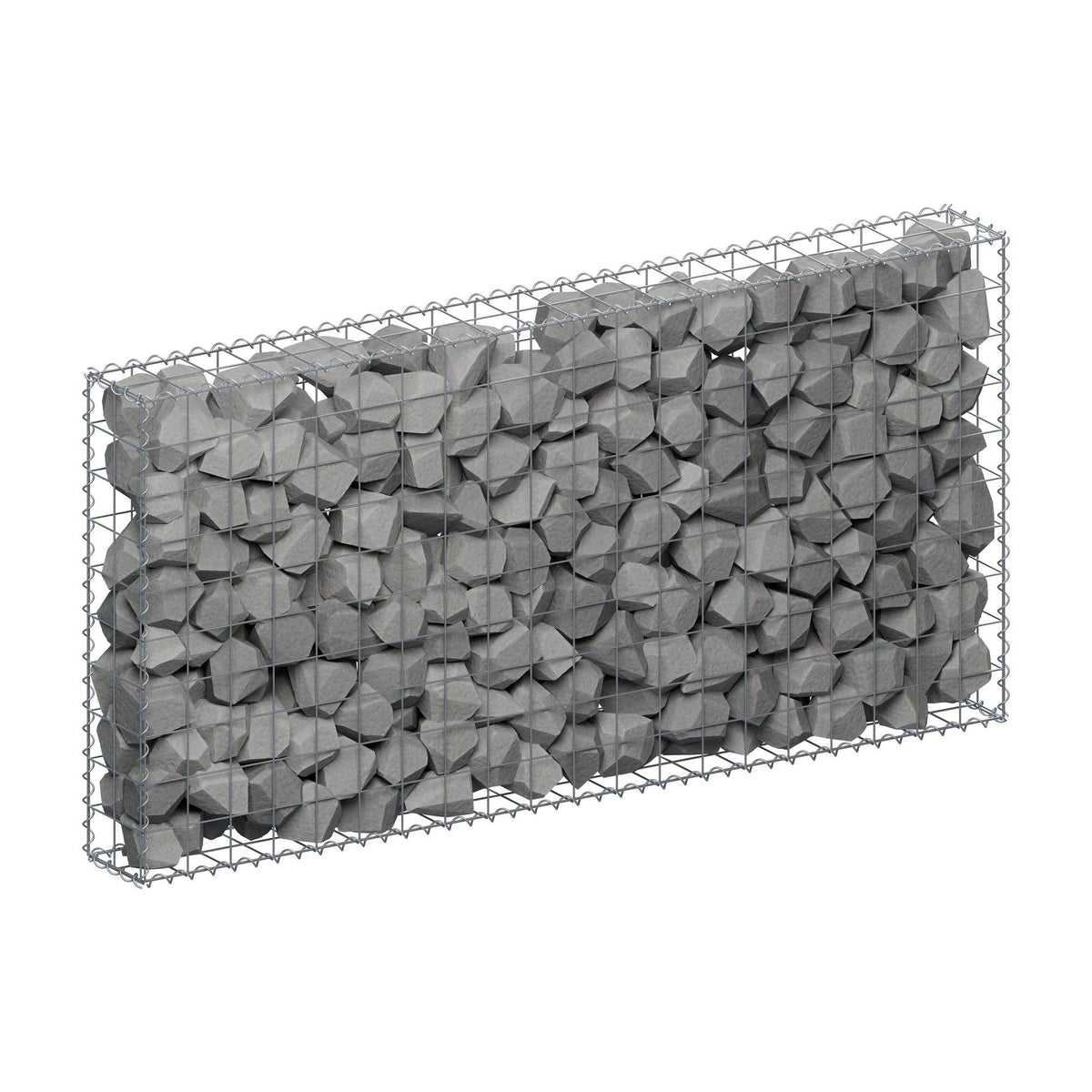 Gabion 200 cm x 100 cm x 20 cm (L x H x D), mesh size 10 cm x 10 cm, spiral