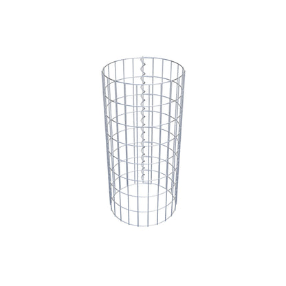 Gabion column around 37 cm diameter, 80 cm height, mesh size 5 cm x 10 cm