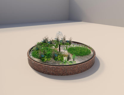 Gabion-dam, rund, ydre diameter 472 cm, højde 50 cm, maskestørrelse 5 x 5 cm, vægtykkelse 15 cm