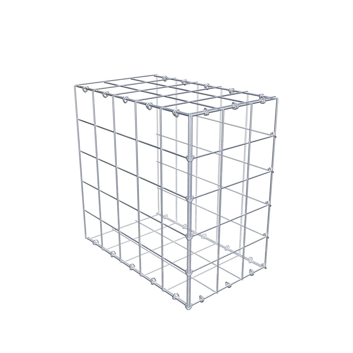 Fästbar gabion typ 2 50 cm x 50 cm x 30 cm (L x H x D), maskstorlek 10 cm x 10 cm, C-ring