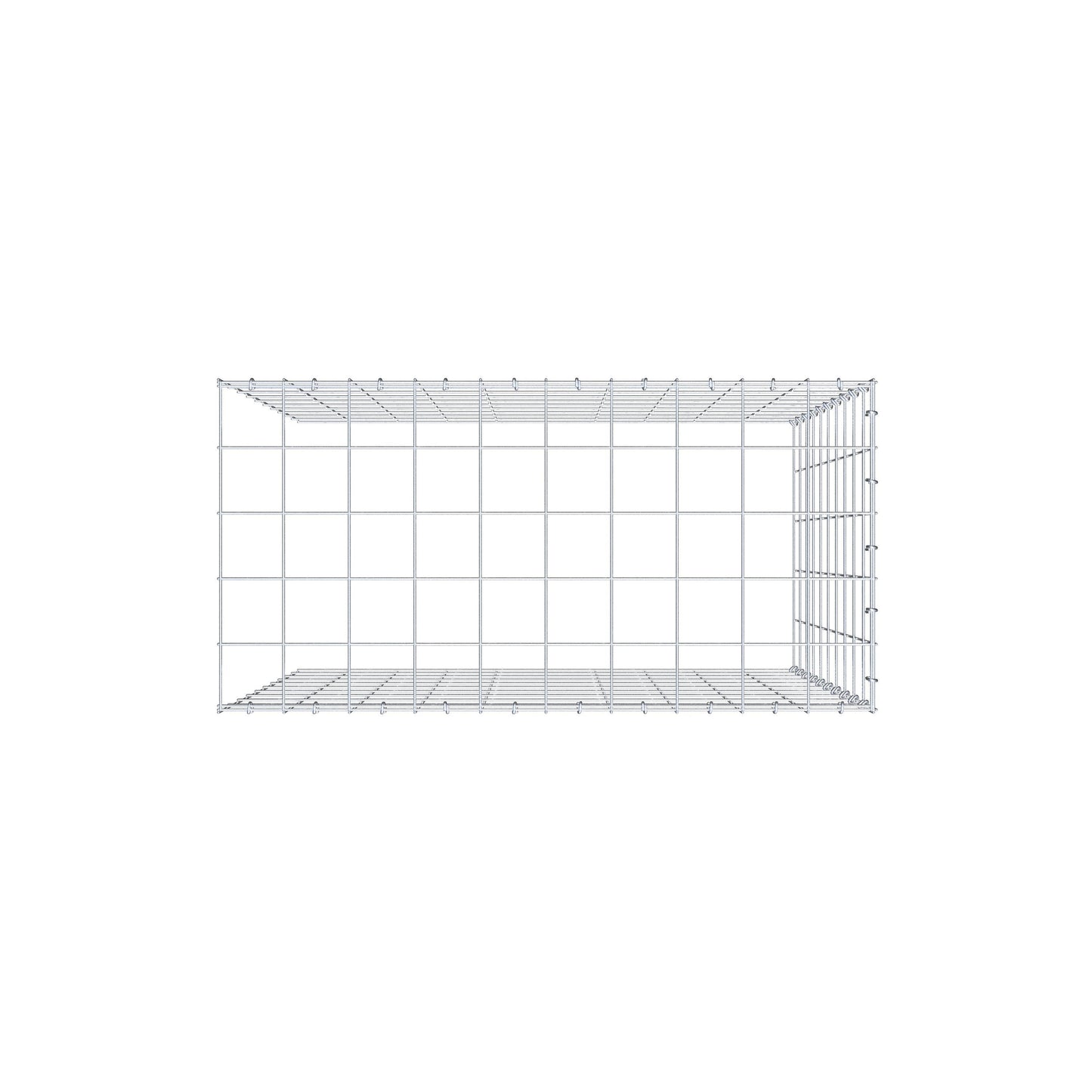 Extra gabion typ 4 100 cm x 100 cm x 50 cm (L x H x D), maskstorlek 10 cm x 10 cm, C-ring