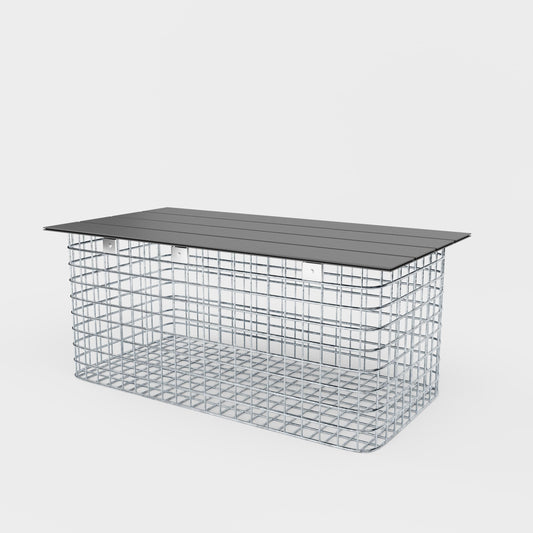 Banc de jardin 102 x 45 x 52 cm MW 5 x 5 cm galvanisé à chaud, avec revêtement recyclé en anthracite