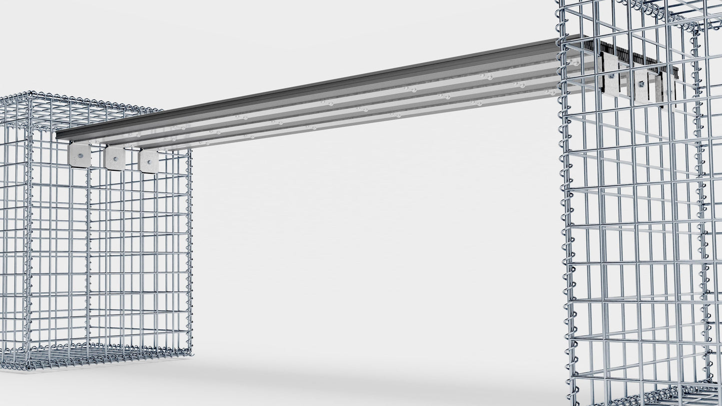 Banc en gabion avec 2 gabions en spirale, 205 cm de longueur x 60 cm de hauteur x 40 cm de profondeur, galvanisé, MW 5 x 5 cm, avec revêtement recyclé en anthracite