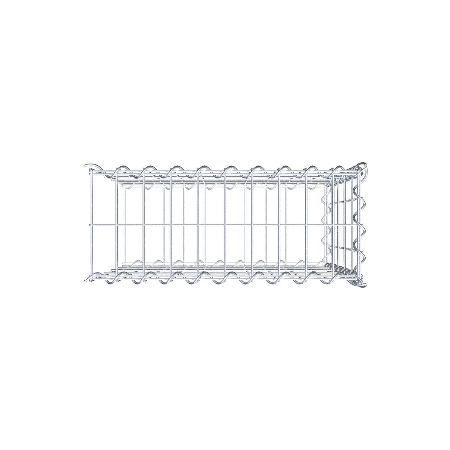 Opvokset gabion type 2 50 cm x 50 cm x 20 cm (L x H x D), maskestørrelse 5 cm x 10 cm, spiral