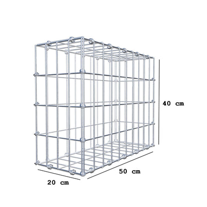 Gabione 50 cm x 40 cm x 20 cm (L x H x T), Maschenweite 5 x 10 cm, Spiralring