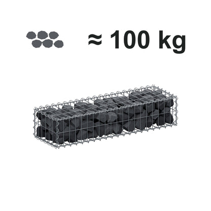 Gabione 100 cm x 20 cm x 30 cm (L x H x T), Maschenweite 5 cm x 10 cm, Spirale