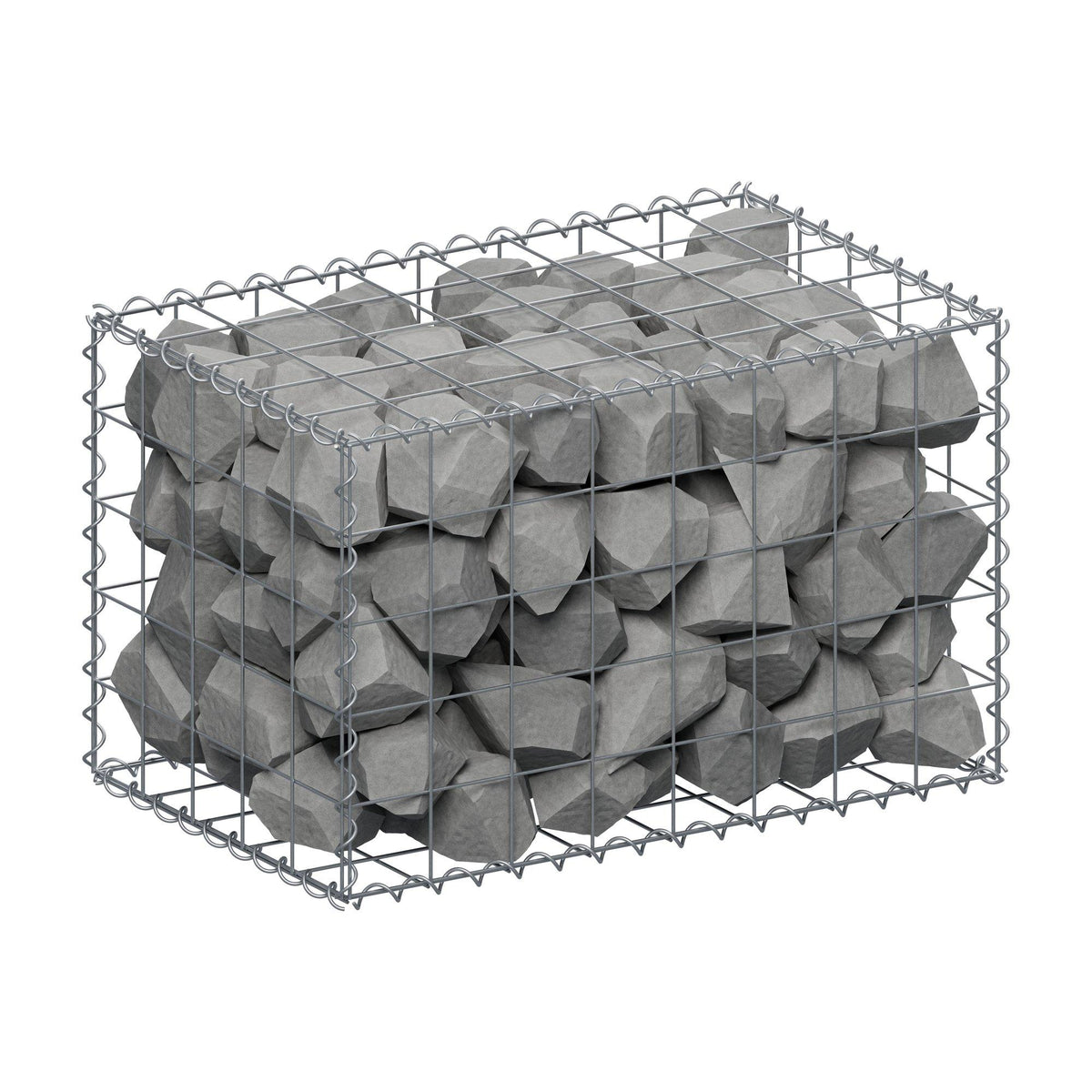 Gabione 80 cm x 50 cm x 50 cm (L x H x T), Maschenweite 10 cm x 10 cm, Spirale