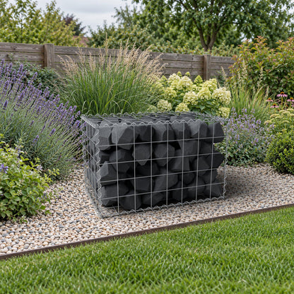 Gabione 80 cm x 50 cm x 50 cm (L x H x T), Maschenweite 10 cm x 10 cm, Spirale